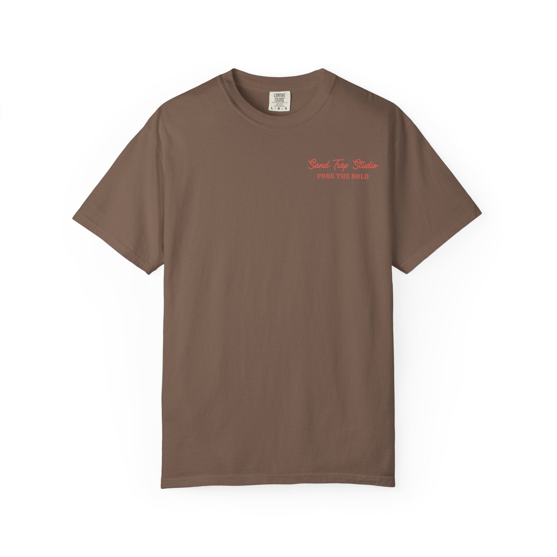 Men’s Golf Graphic T-Shirt | Fortune Favors the Bold Design | Bold Beginnings Collection | Sand Trap Studio” - Sand Trap Studio