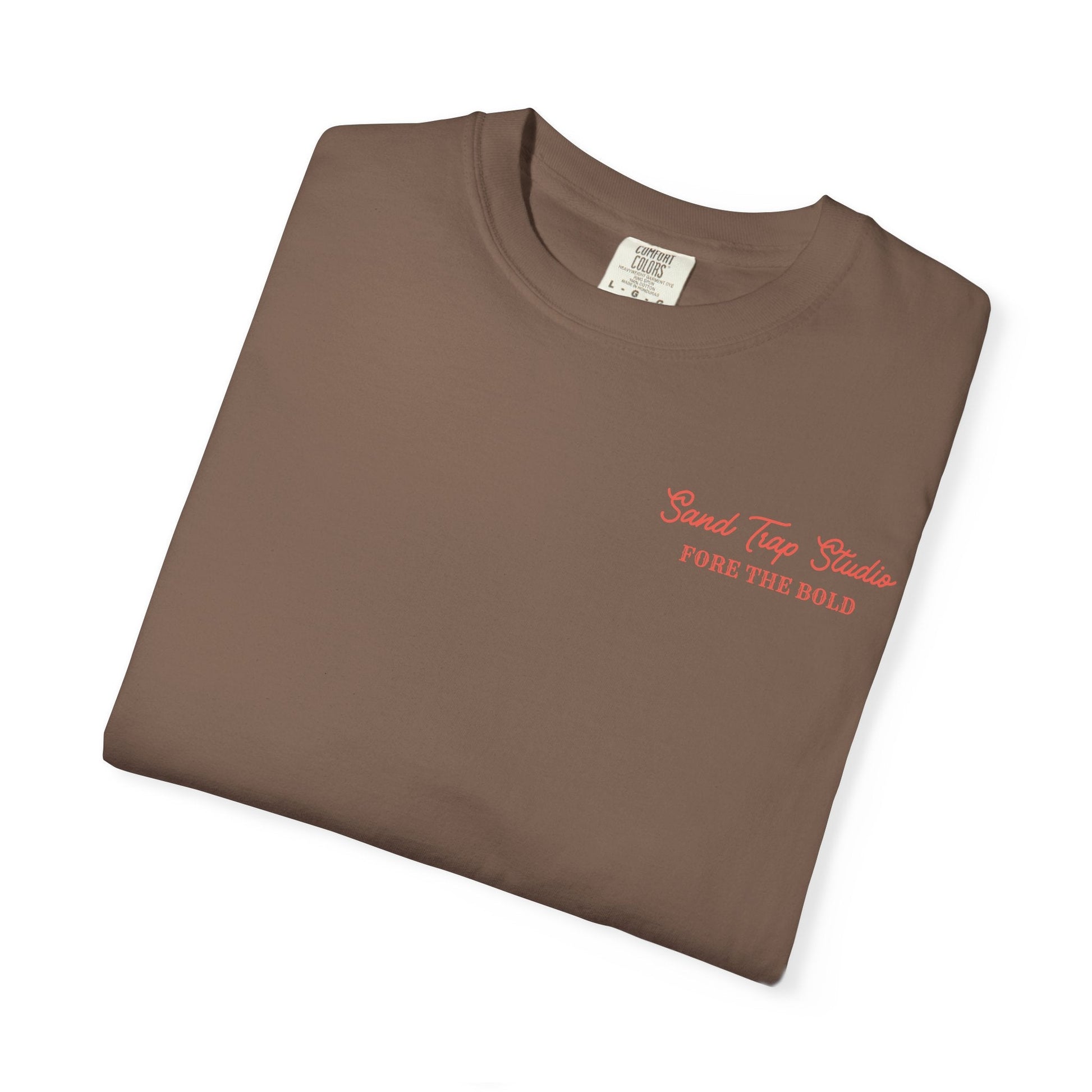 Men’s Golf Graphic T-Shirt | Fortune Favors the Bold Design | Bold Beginnings Collection | Sand Trap Studio” - Sand Trap Studio