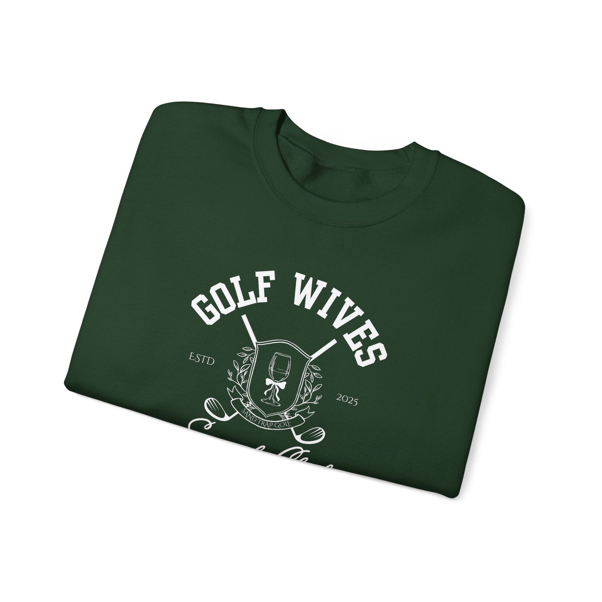 Women’s Golf Graphic Crewneck Sweatshirt – Golf Wives Design | Fore the Girls Collection | Sand Trap Golf - Sand Trap Studio