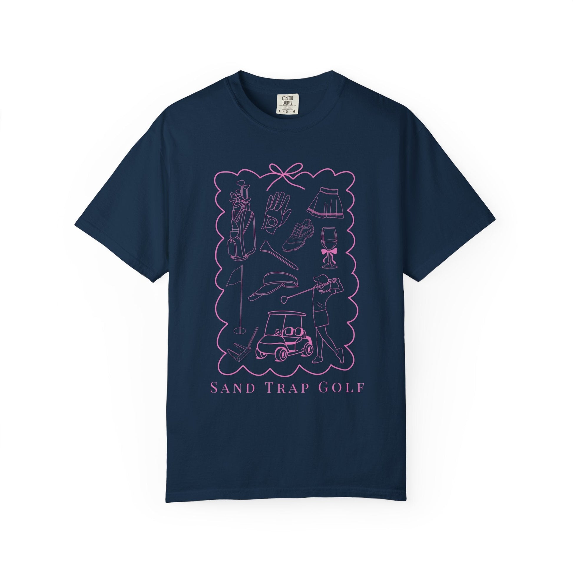 Women’s Golf Graphic T-Shirt – Golf Bow - Frame Golf Goods Design | Fore the Girls Collection | Sand Trap Golf - Sand Trap Studio