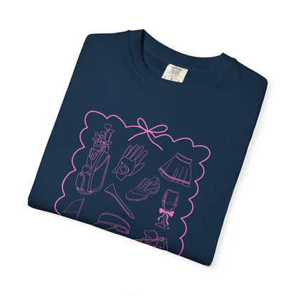 Women’s Golf Graphic T-Shirt – Golf Bow - Frame Golf Goods Design | Fore the Girls Collection | Sand Trap Golf - Sand Trap Studio